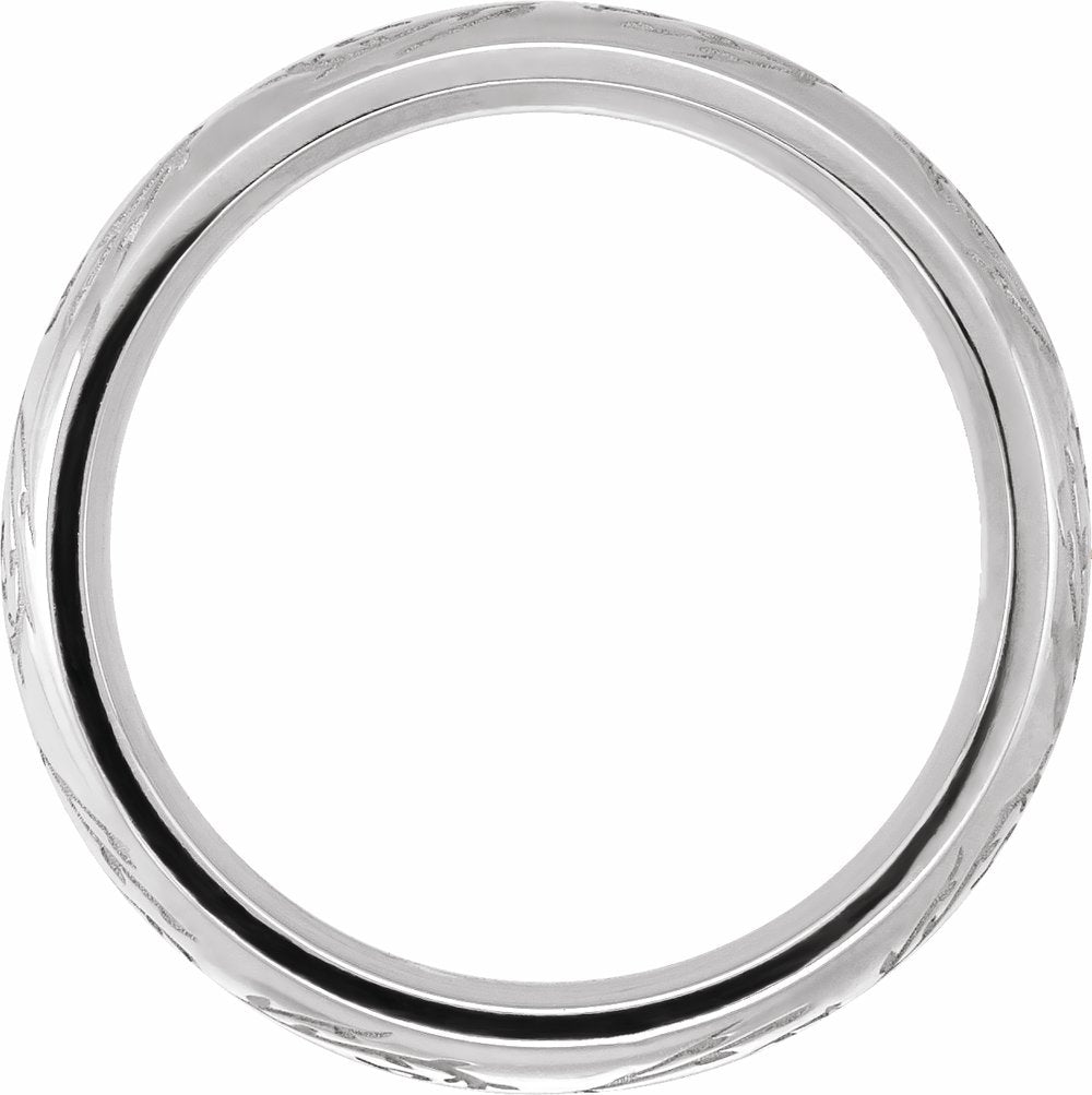 Sterling Silver 6 mm Sculptural Half Round Band 