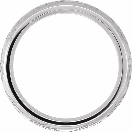 Sterling Silver 6 mm Sculptural Half Round Band 