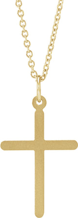 14K Yellow Gold Cross 18" Necklace