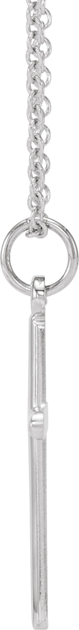 14K White Cross 18" Necklace
