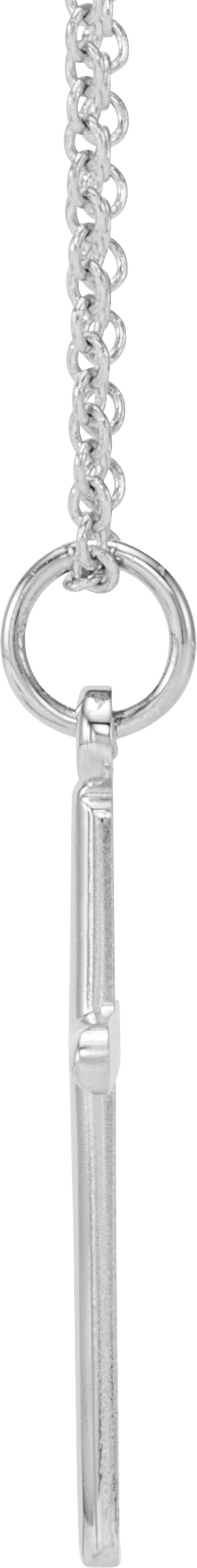 14K White Cross 18" Necklace