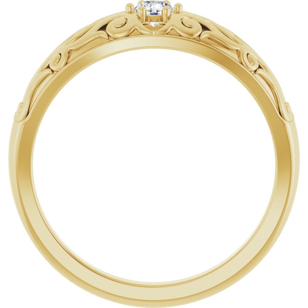 14K Yellow 1/10 CT Natural Diamond Ring