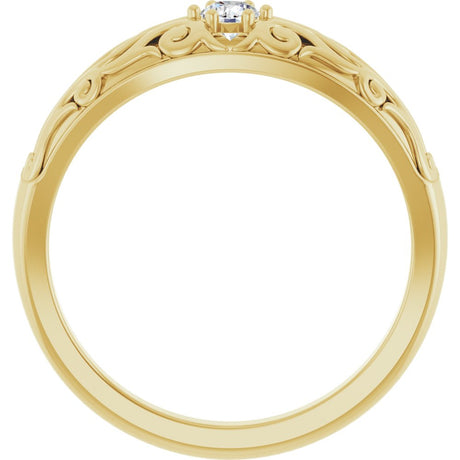 14K Yellow 1/10 CT Natural Diamond Ring