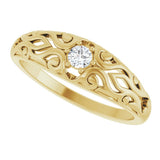 14K Yellow 1/10 CT Natural Diamond Ring