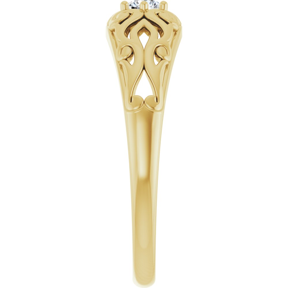 14K Yellow 1/10 CT Natural Diamond Ring