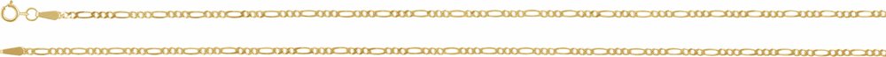 14K Yellow 1.9 mm Diamond-Cut Figaro 18" Chain
