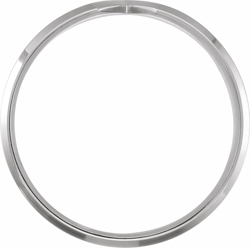 14K White 6 mm Single Notched Comfort-Fit Band Size 7