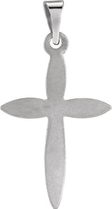 14K White 18x13 mm Cross Pendant