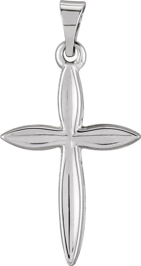 14K White 18x13 mm Cross Pendant