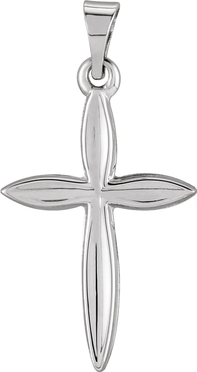 14K White 18x13 mm Cross Pendant