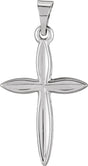 14K White 18x13 mm Cross Pendant