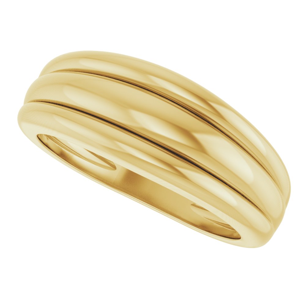 14K Yellow Triple Dome Ring