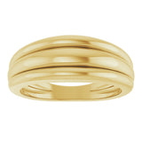 14K Yellow Triple Dome Ring