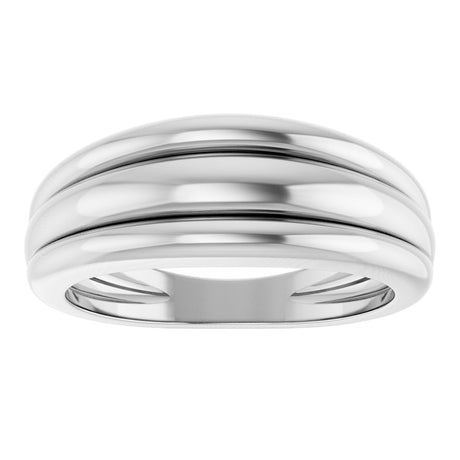 14K White Triple Dome Ring