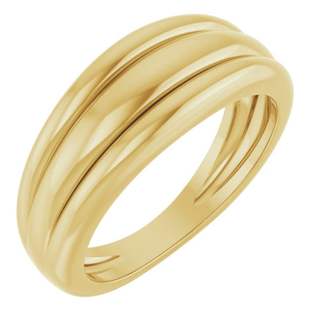 14K Yellow Triple Dome Ring