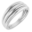 14K White Triple Dome Ring