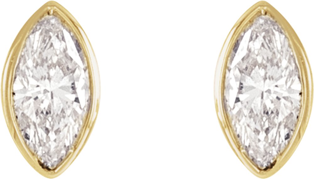 14K Yellow .06 CTW Natural Diamond Solitaire Bezel-Set Earrings