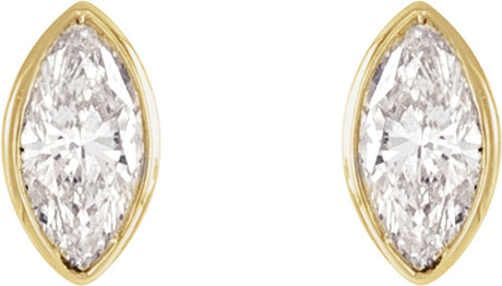 14K Yellow .06 CTW Natural Diamond Solitaire Bezel-Set Earrings