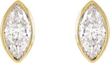 14K Yellow .06 CTW Natural Diamond Solitaire Bezel-Set Earrings