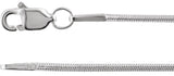 Sterling Silver 1 mm Snake 16" Chain