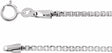 Rhodium-Plated Sterling Silver 1.75 mm Diamond-Cut Box 16" Chain