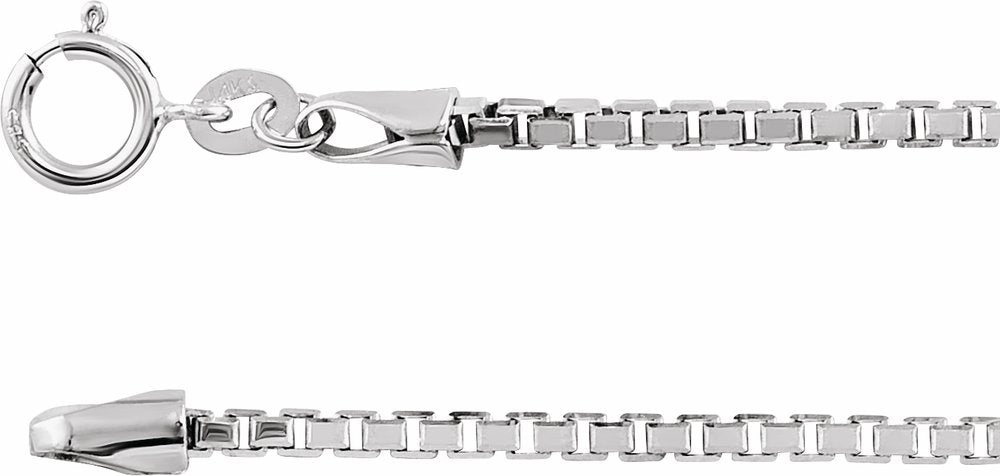 14K White 1.75 mm Diamond-Cut Box 16" Chain