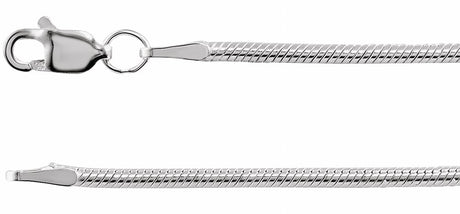 Sterling Silver 1.5 mm Snake 16" Chain