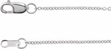 10K White Gold 1 mm Cable 18" Chain