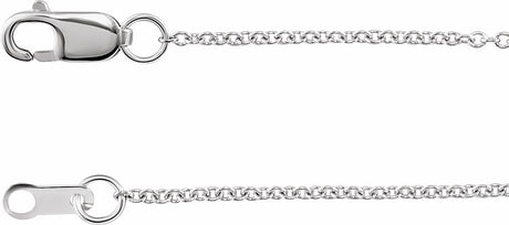 10K White Gold 1 mm Cable 18" Chain