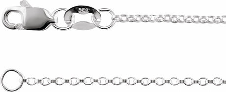 Sterling Silver 1.3 mm Rolo 24" Chain   