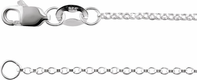 Sterling Silver 1.3 mm Rolo 20" Chain   