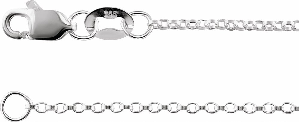 Sterling Silver 1.1 mm Rolo 24" Chain   