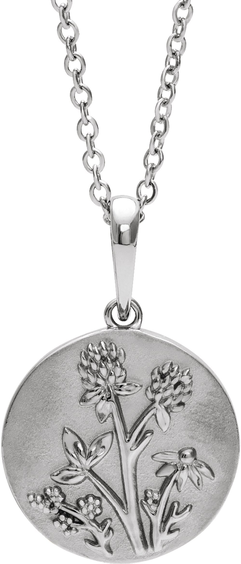 Sterling Silver Floral 16-18" Necklace