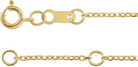 14K Yellow Gold 1 mm Adjustable Diamond-Cut Cable  6 1/2-7 1/2" Chain 