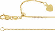 14K Yellow Gold .85 mm Adjustable Box 16-22" Chain