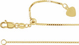 14K Yellow Gold .85 mm Adjustable Box 16-22" Chain