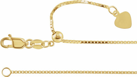 14K Yellow Gold .85 mm Adjustable Box 16-22" Chain