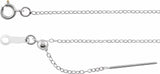 Sterling Silver 1.1 mm Adjustable Threader Cable 6-8" Chain 