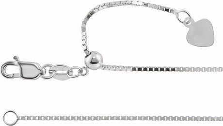 14K White Gold .85 mm Adjustable Box 16-22" Chain