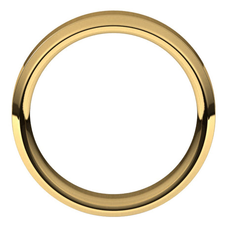 14K Yellow 7 mm Beveled-Edge Grooved Comfort-Fit Half Round Band Size 12