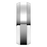 14K White 7 mm Beveled-Edge Grooved Comfort-Fit Half Round Band Size 10