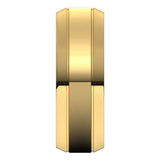 14K Yellow Gold 7 mm Beveled-Edge Grooved Comfort-Fit Half Round Band Size 12