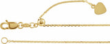 14K Yellow Gold 1 mm Adjustable Cable 16-22" Chain