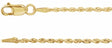 14K Yellow 1.3 mm Diamond-Cut Rope 20" Chain