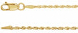 14K Yellow Gold 1.3 mm Diamond-Cut Rope 18" Chain