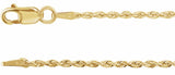 14K Yellow 1.3 mm Diamond-Cut Rope 20" Chain