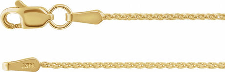 14K Yellow 1.05 mm Diamond-Cut Wheat 18" Chain
