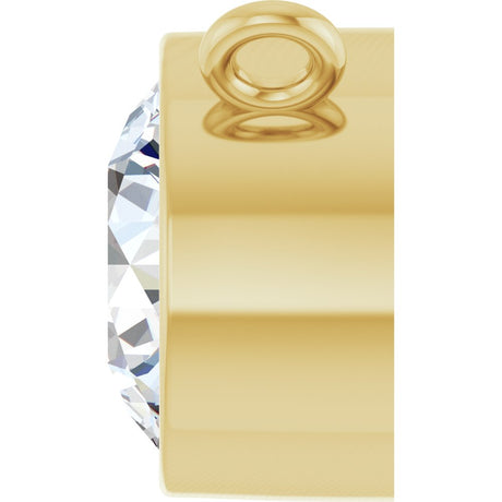 14K Yellow 1 CT Lab-Grown Diamond Bezel-Set Necklace Center