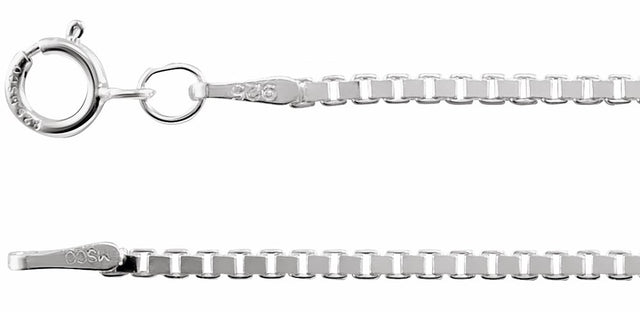 Rhodium-Plated Sterling Silver 1.5 mm Diamond-Cut Box 18" Chain