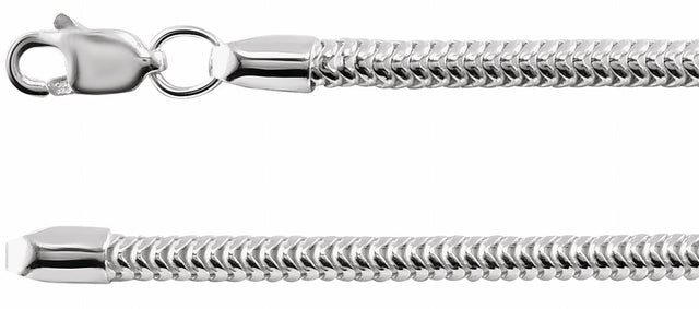 Sterling Silver 2.5 mm Snake 16" Chain